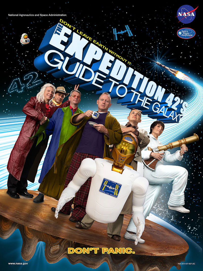 Illustration for article titled The 42nd Crew To The ISS Made This Awesome Hitchhiker's Guide Poster